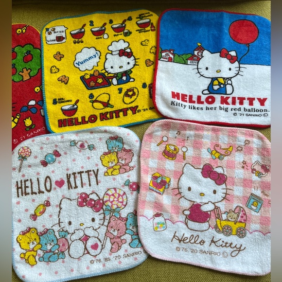 5x Hello Kitty Sanrio Japan Face Towel Mini Kawaii Makeup Spa Hand Wash Cloth xs - Picture 2 of 13